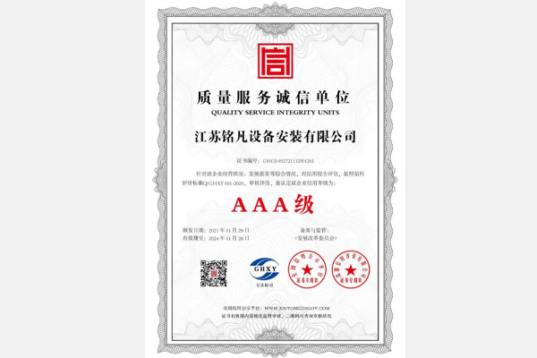 质量服务诚信单位